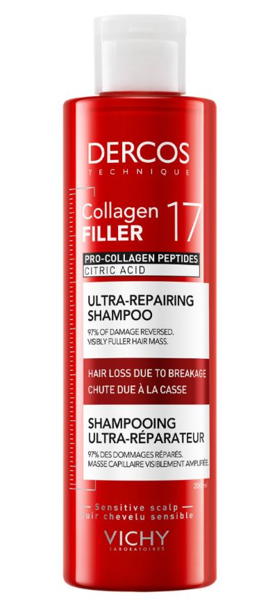 Vichy Dercos Collagen Filler 17 Shampoing Ultra-Réparateur 200ml